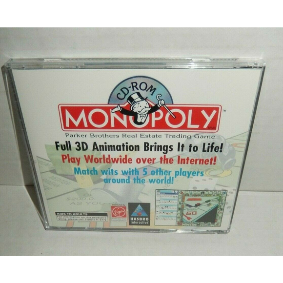 Vintage 1996 Monopoly CD ROM Big Box PC Collector Video Game Windows - Picture 7 of 7